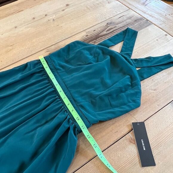 Lulu's Air of Romance Forrest Green  Maxi Dress Size Extra Small NWT - Picture 15 of 16